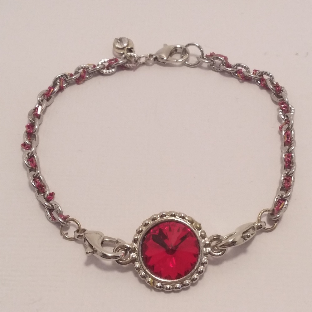 Swarovski Red Crystal Aluminum Braided Bracelet